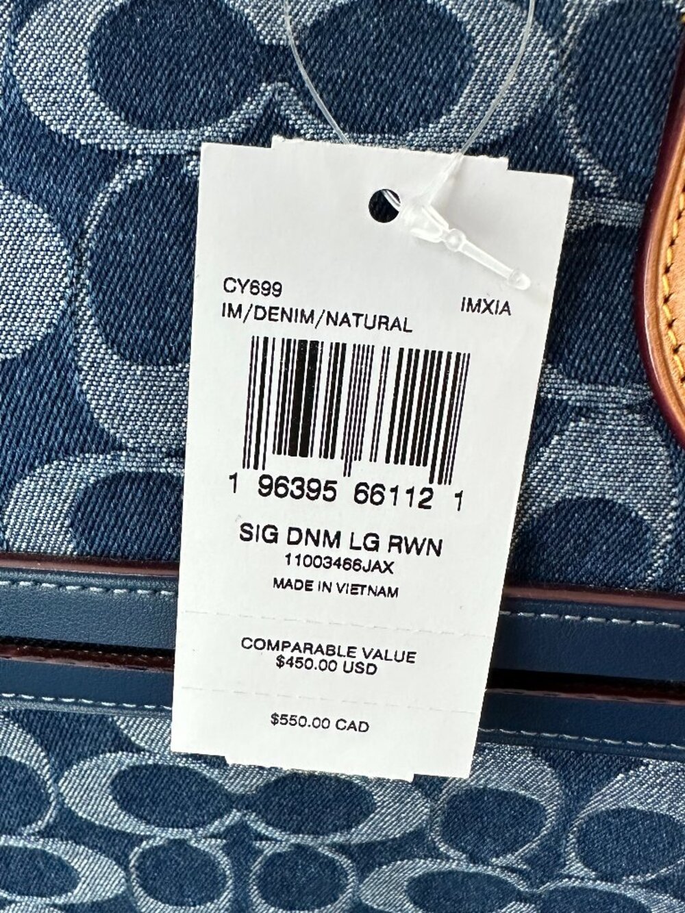 Coach Rowan Blue Signature C Canvas Large Shoulder/Satchel Style #CY699 *NWT* - Picture 6 of 10